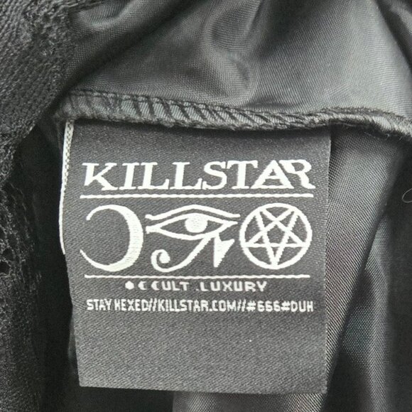Killstar Gothic Dark Black Lace Bow Neck Wednesday Large - Picture 9 of 16